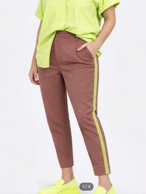 Wildfang Empower Rose/Neon Colorblock Crop Pants
